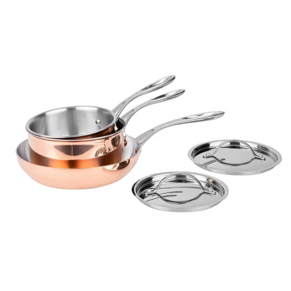 SA655 Vogue cook like a pro 3-delige driewandige koperen pannenset