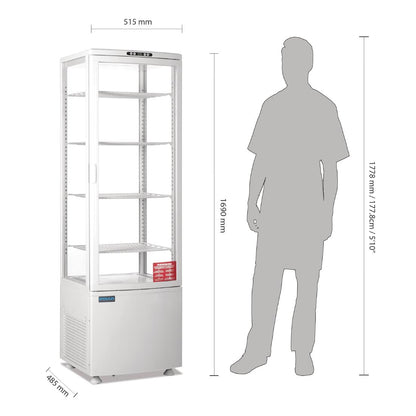 CX575 Polar C-Serie Energiezuinige Koelkast Met Gebogen Deur Wit 235Ltr