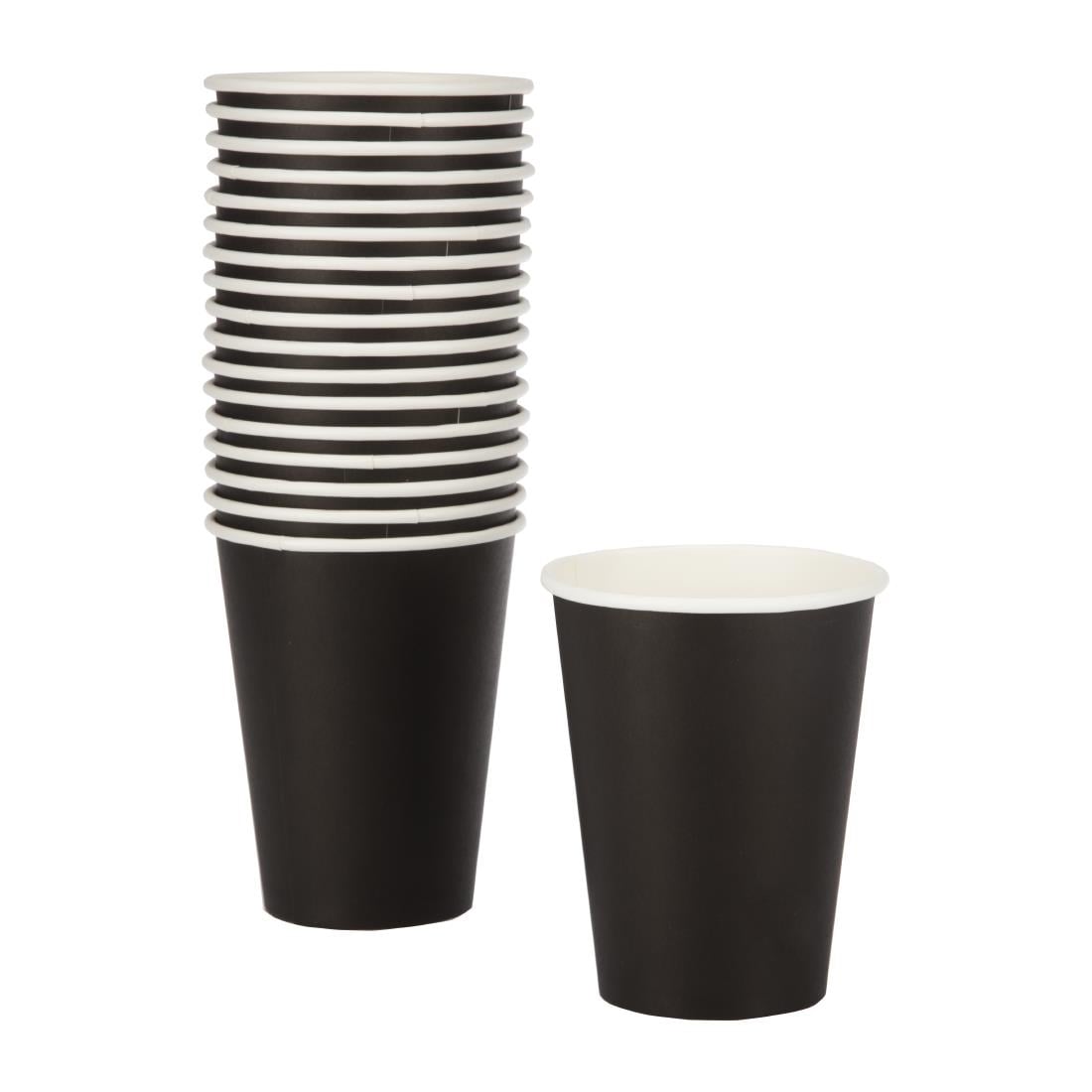 GF042 Fiesta Recyclable koffiebekers enkelwandig zwart 34cl (1000 stuks)
