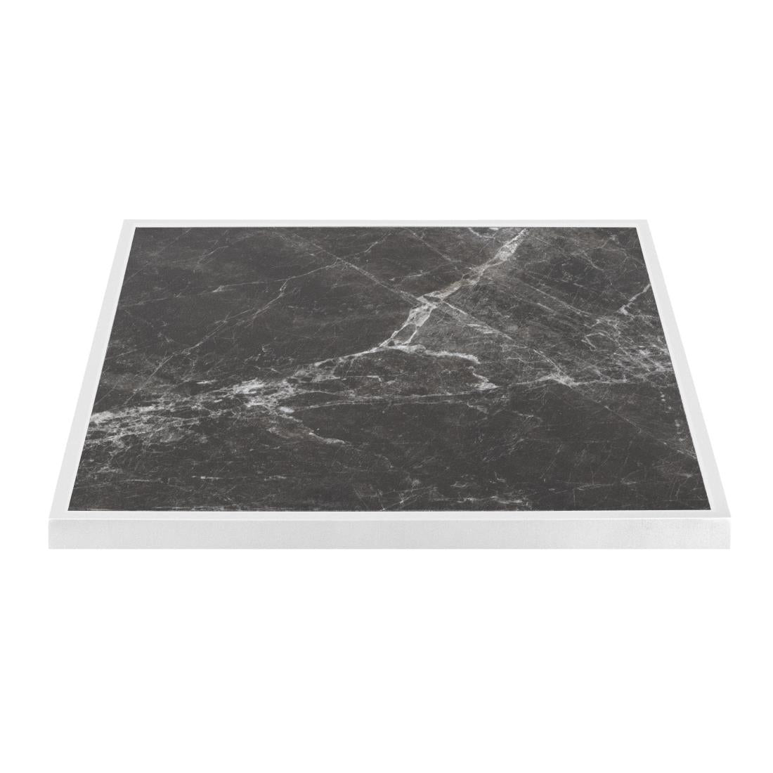 FU516 Bolero Tafelblad Van Gehard Glas Voor Buiten, Donker Granieteffect, Witte Rand 700mm