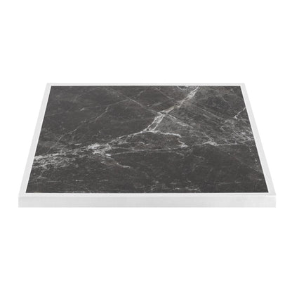 FU516 Bolero Tafelblad Van Gehard Glas Voor Buiten, Donker Granieteffect, Witte Rand 700mm