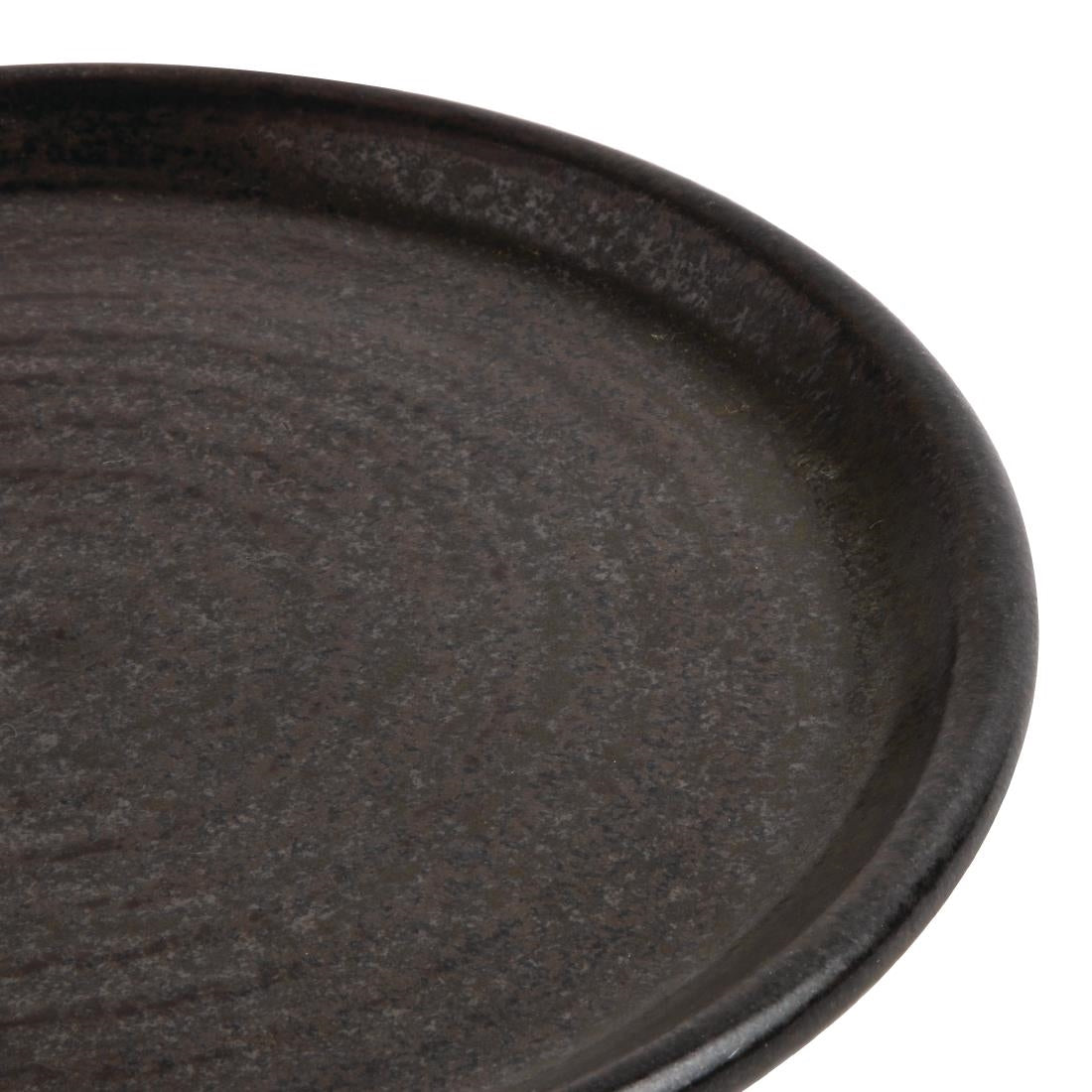 FA316 Olympia Canvas ronde borden met smalle rand zwart 18cm (6 stuks)