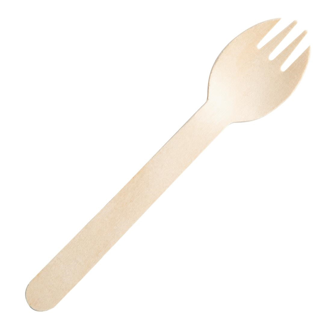 CH086 Fiesta Compostable individueel verpakte houten sporken (500 stuks)