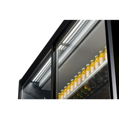 UA055-100 Zoin Cervinho Multideck Display Zwart Met Scharnierende Deuren 1000mm