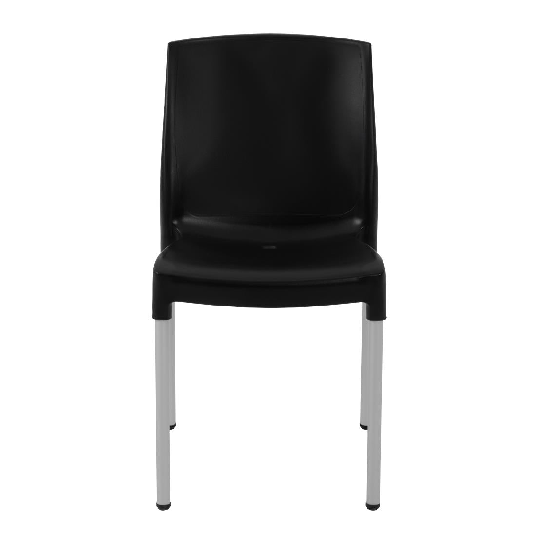 GJ976 Stapelbare bistro zijstoelen zwart (4 stuks)