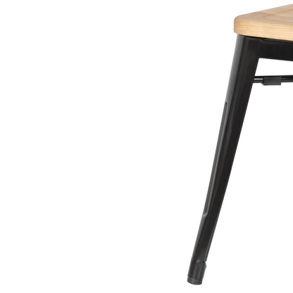 GM635 Bolero stalen kruk met houten zitting - zwart (4 stuks)
