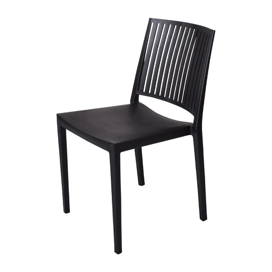 FW576 Baltimore stapelbare polypropyleen stoelen zwart (4 stuks)
