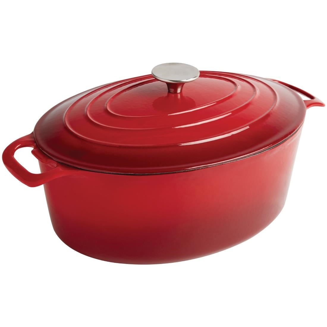 GH313 Vogue ovale inductie braadpan rood 5Ltr