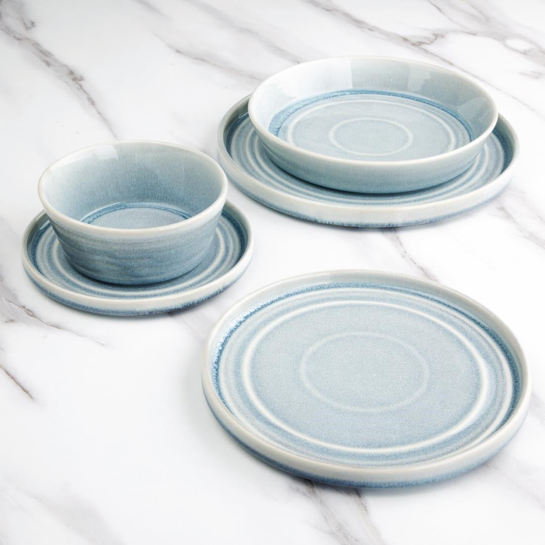 FB569 Olympia Cavolo Plat Rond Bord Ijsblauw 27cm (4 Stuks)
