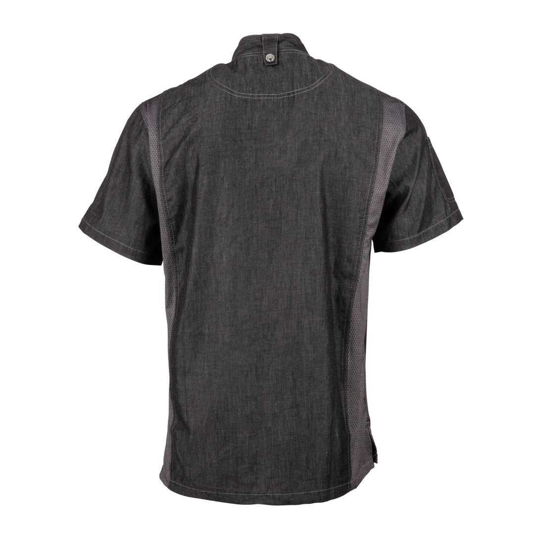 BB270-S Chef Works Urban Delancey denim koksbuis korte mouw grijs S