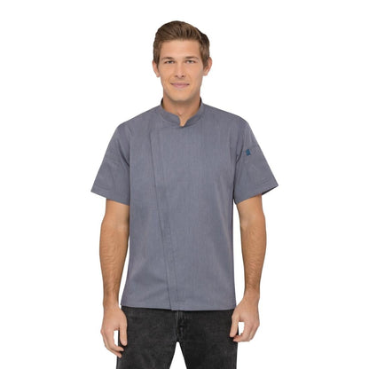 BB267-S Chef Works Urban Springfield unisex koksbuis met rits korte mouw inktblauw S
