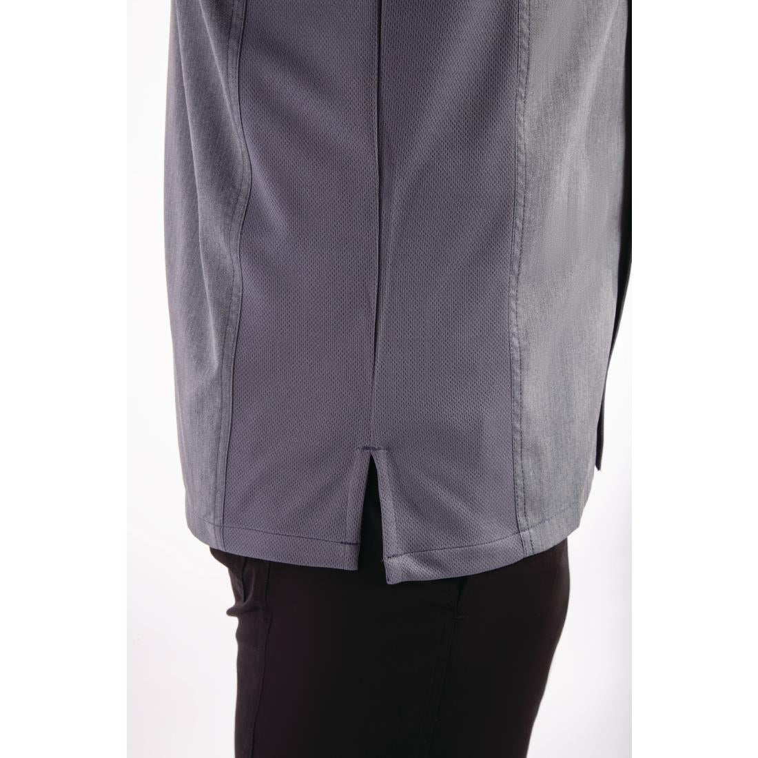 BB267-XS Chef Works Urban Springfield unisex koksbuis met rits korte mouw inktblauw XS