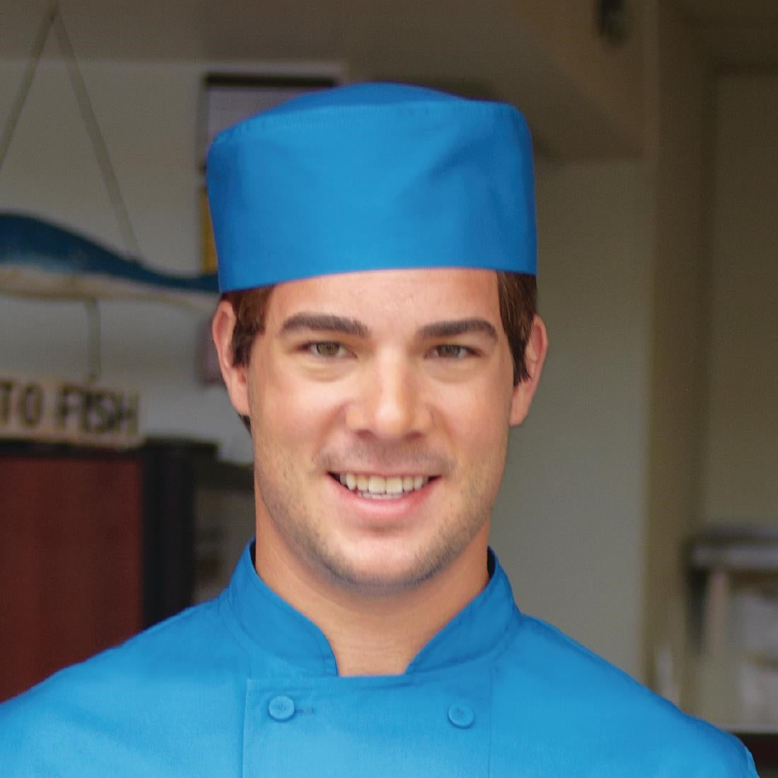 B173 Chef Works Cool Vent beanie blauw