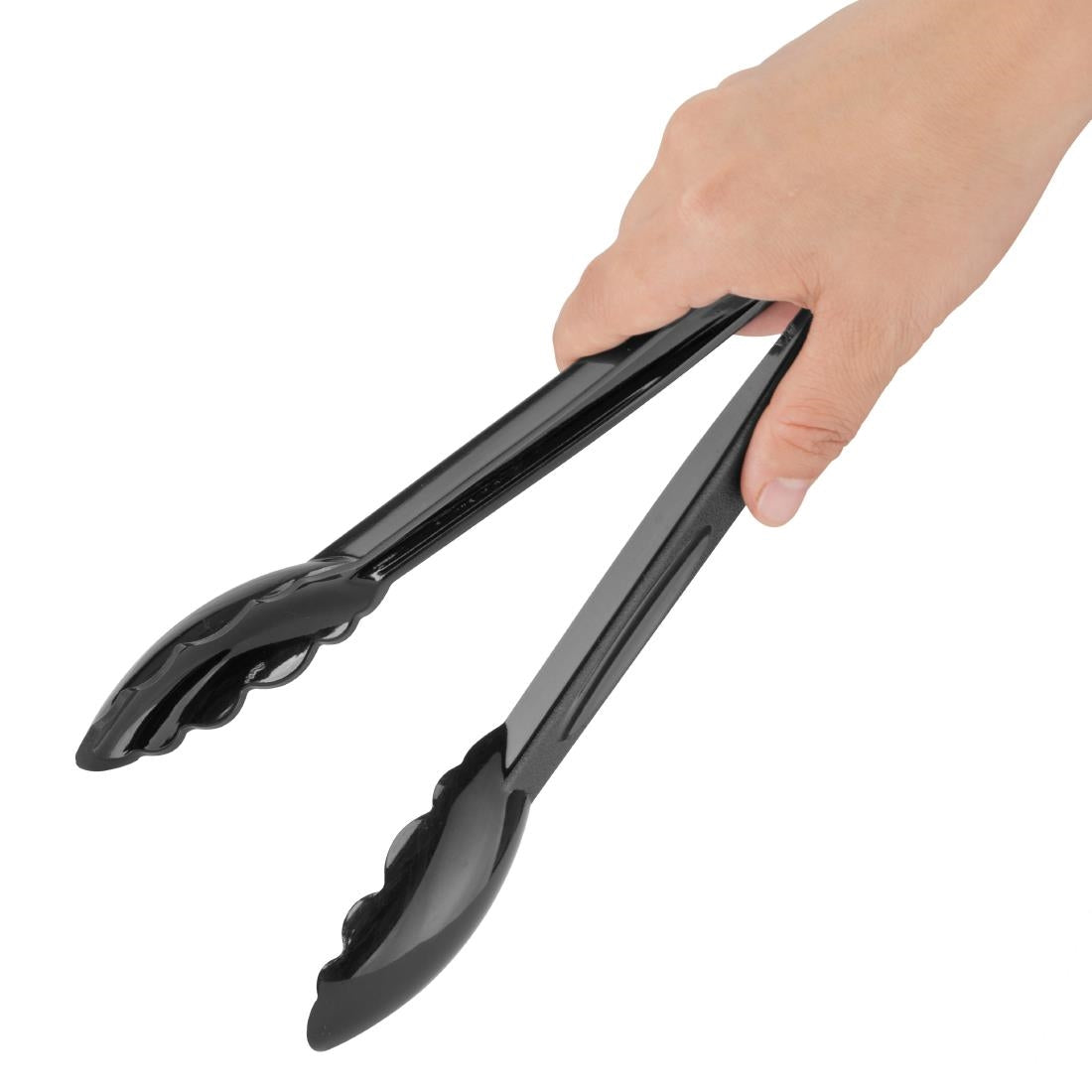 JA903 Nisbets Essentials 22cm polycarbonaat tang zwart (6 stuks)