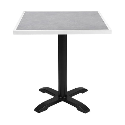 FU514 Bolero Tafelblad Van Gehard Glas Met Lichtgrijs Steeneffect En Witte Rand 700 mm Voor Buiten
