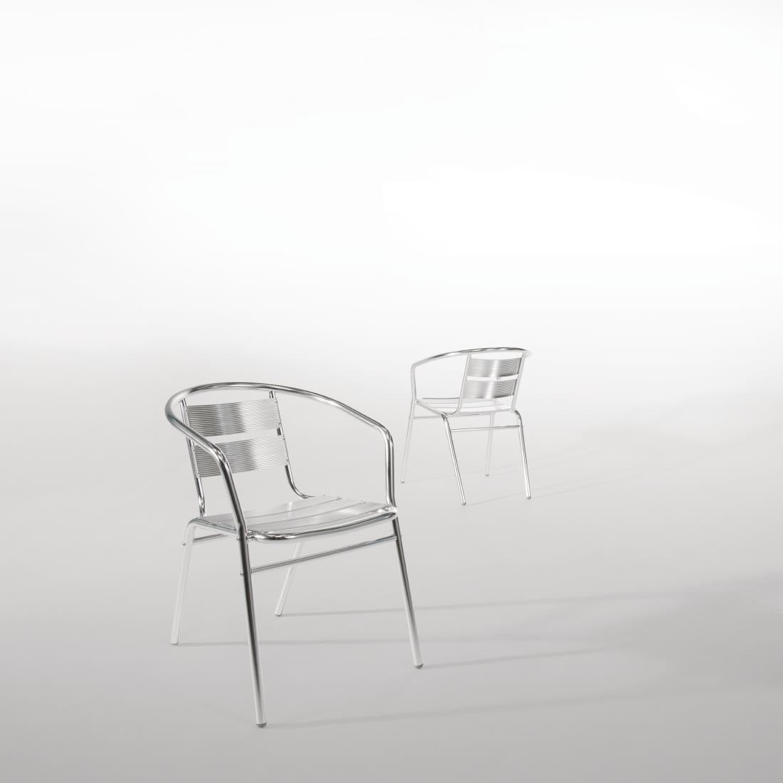 U419 Bolero stapelbare aluminium stoelen (4 stuks)