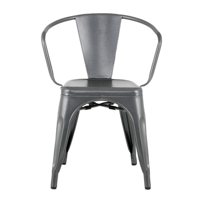 HZ807 Bolero Bistro Curve Armstoelen Donkergrijs (4 stuks)