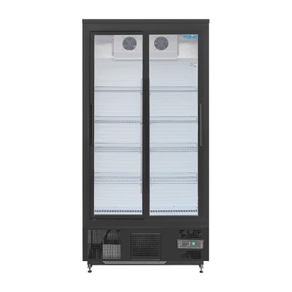GJ448 Polar G-serie staande barkoeling/display koeling met schuifdeuren 490L zwart