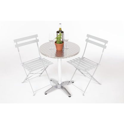 U425 Bolero Bistro ronde RVS tafel 60cm grijs