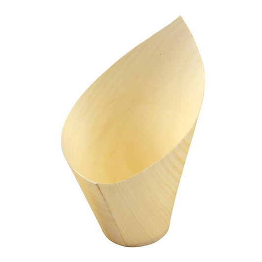 HZ705 Sier Disposables Beker hout "schuin" 11cl. (FSC®) ø36 x h110/50mm (40 stuks)