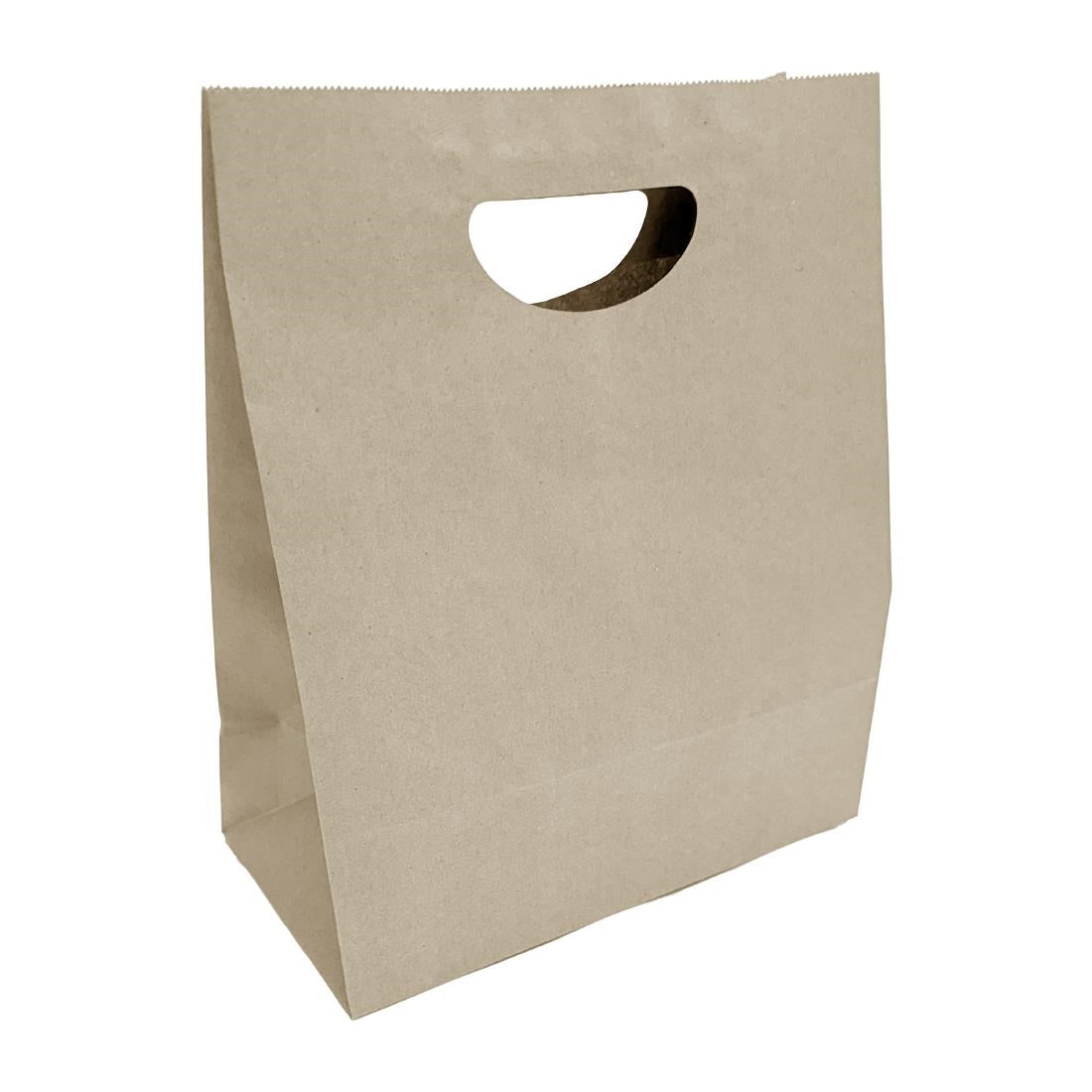 HY768 Fiesta Recyclebare D-snijgreep Bruine Papieren Tassen Groot (250 stuks)