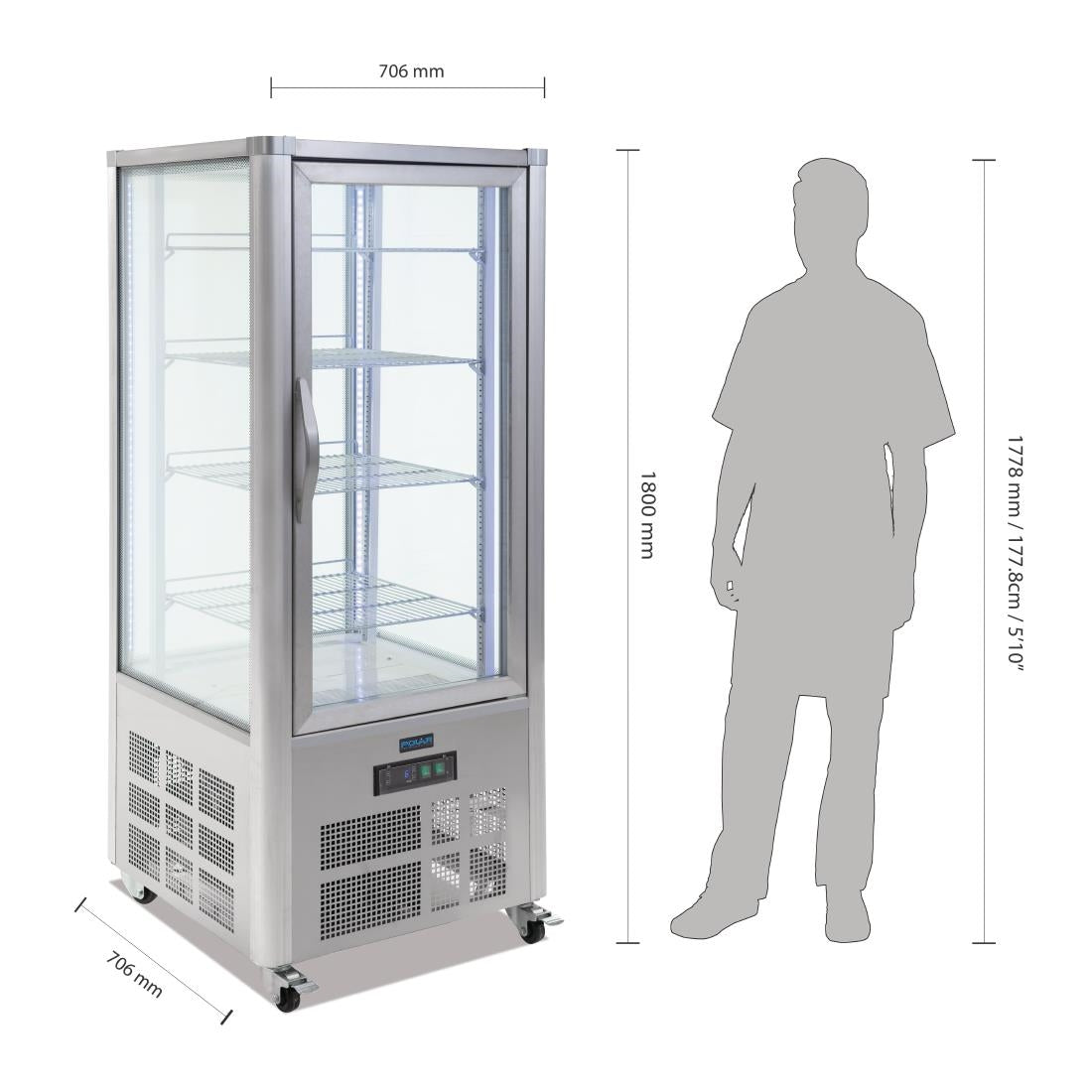 GD881 Polar G-serie gebaksvitrine 400L