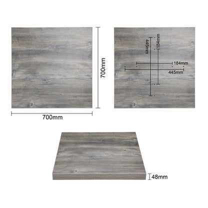 FT291 Bolero Voorgeboord Vierkant Melamine Tafelblad Ash Grey 700mm