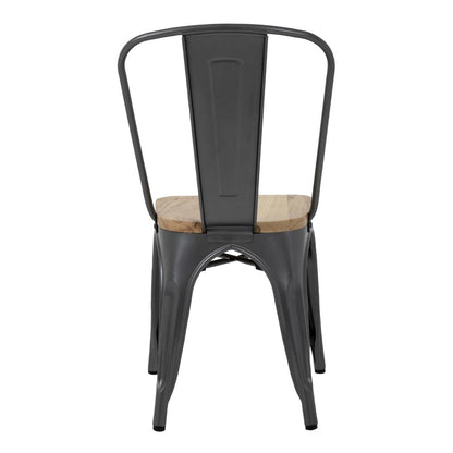 GG708 Bolero Bistro stalen stoelen met houten zitting grijs (4 stuks)