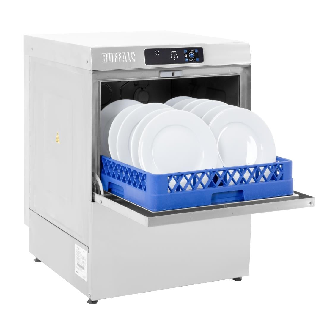 HC519 Buffalo Digitale Onderbouw Vaatwasser Met Afvoerpomp 500mm Mand 5.5Kw Enkelvoudige Fase