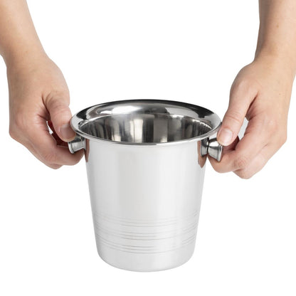 HY121 Olympia Ijsemmer Met Handvatten En Geëtst Detail Roestvrij Staal 1050ml