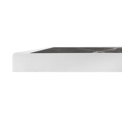 FU516 Bolero Tafelblad Van Gehard Glas Voor Buiten, Donker Granieteffect, Witte Rand 700mm