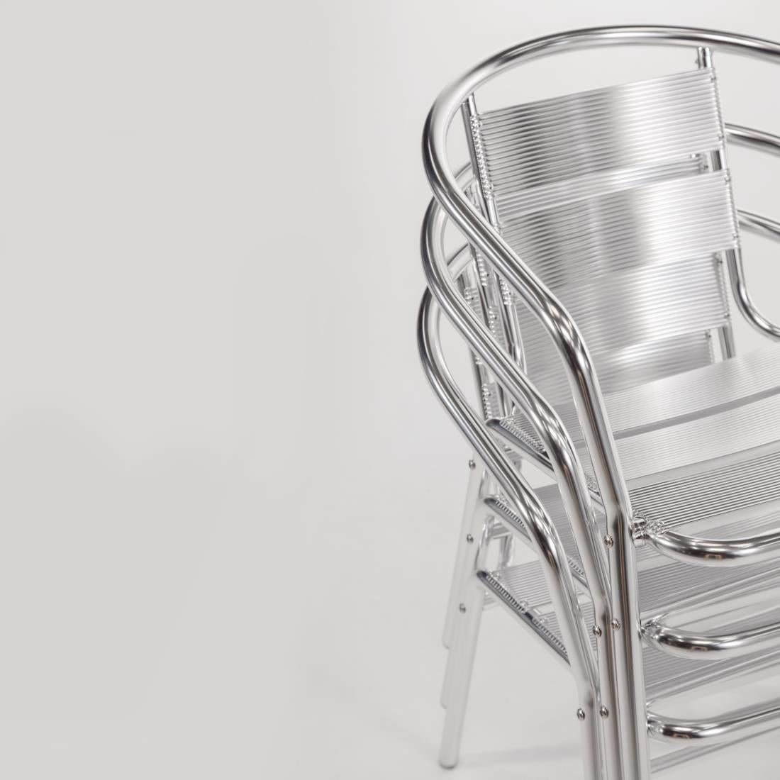 U419 Bolero stapelbare aluminium stoelen (4 stuks)