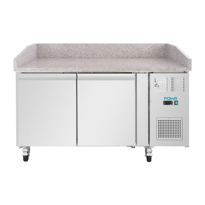 UA081 Polar U-Serie Dubbele Deur Pizza Werkbank met Granieten Blad 428Ltr