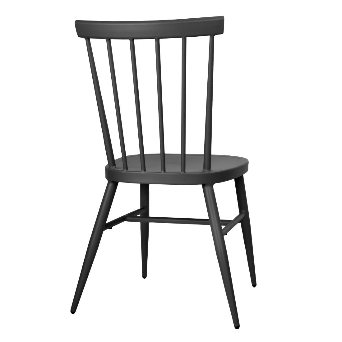 DX686 Bolero Windsor Aluminium Zwarte Stoelen (4 Stuks)