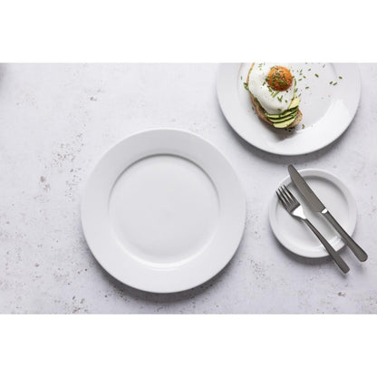 CB486 Olympia Whiteware Borden Met Smalle Rand 15cm (12 Stuks)