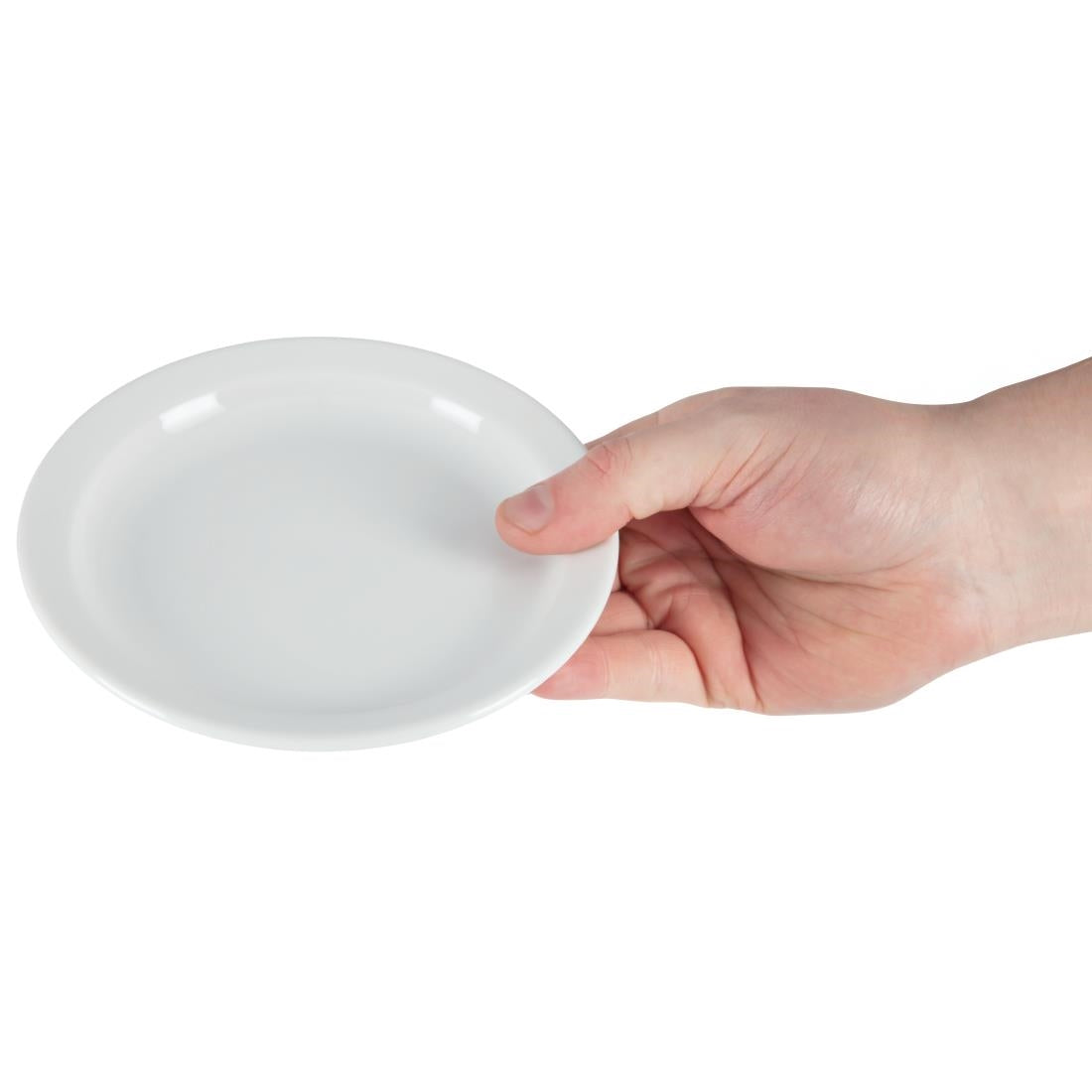 CB486 Olympia Whiteware Borden Met Smalle Rand 15cm (12 Stuks)