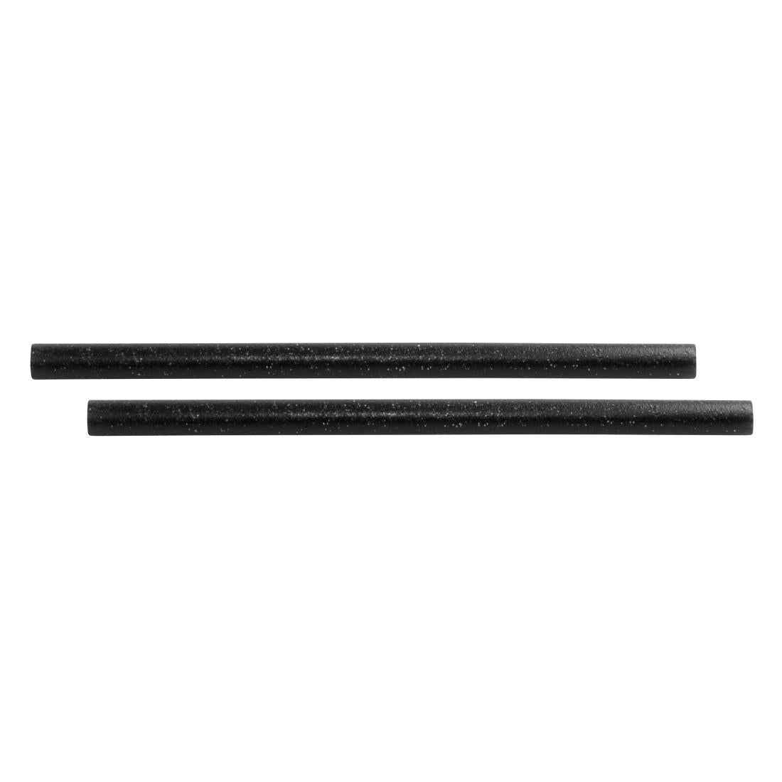 HU494 Sier Disposables Refork rechte rietje zwart ø 8 mm / 15cm (100 stuks)