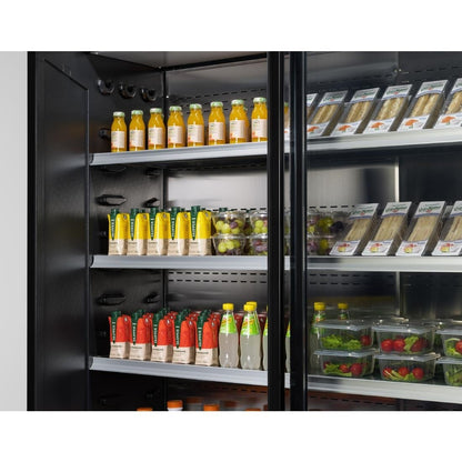 UA054-100 Zoin Cervinho Multideck Display Zwart Met Schuifdeuren 1000mm