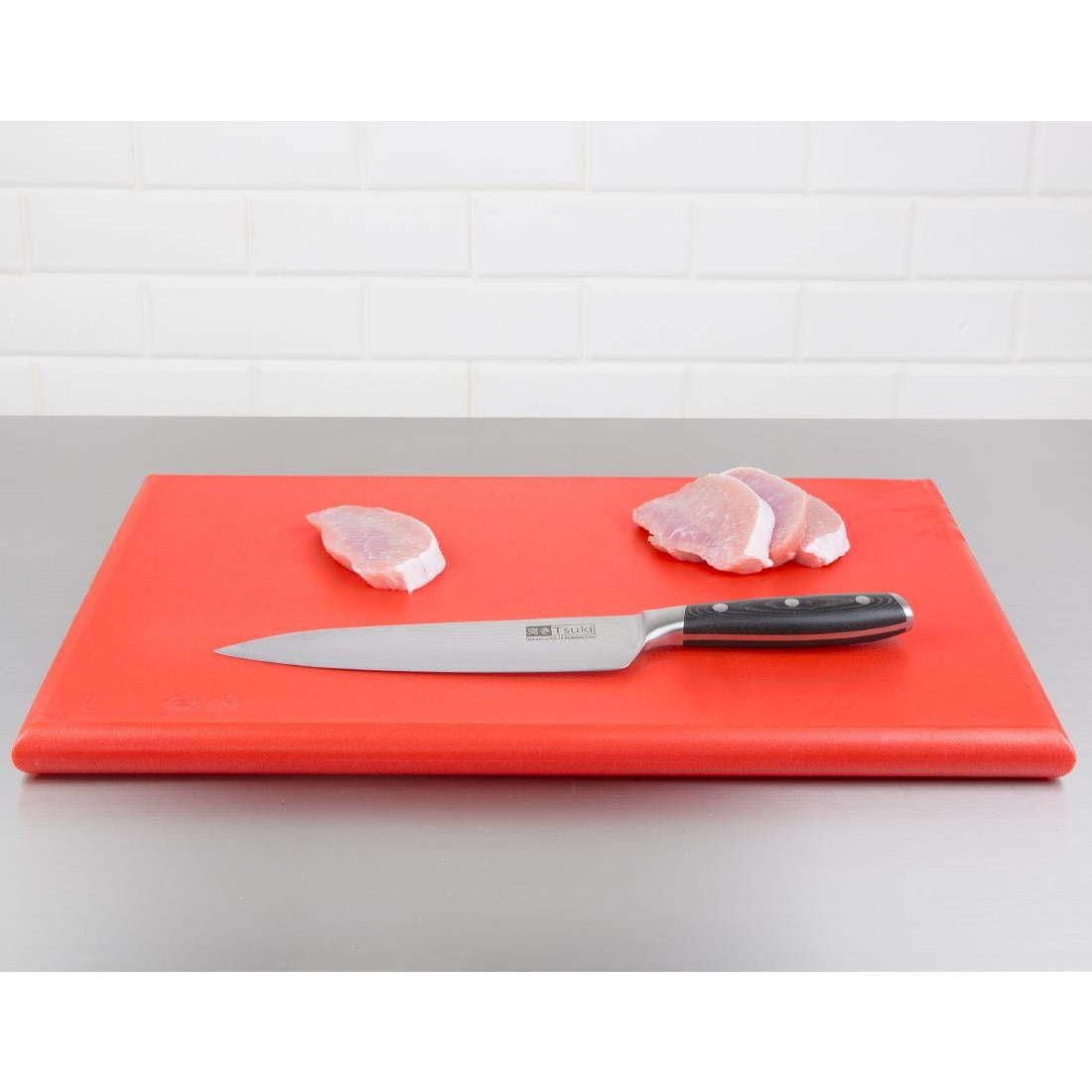 J034 Hygiplas HDPE snijplank rood 450x300x25mm