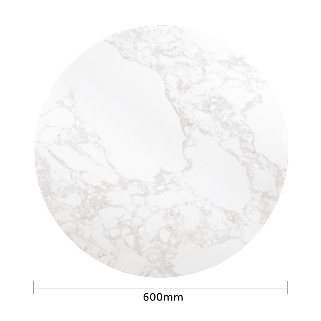 DC300 Rond Bolero tafelblad met wit marmereffect 600 mm