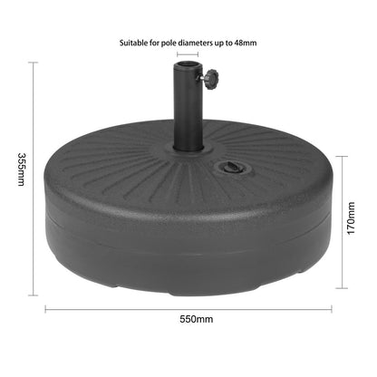 DZ884 Bolero Zwart Kunststof Parasolvoet 40Ltr