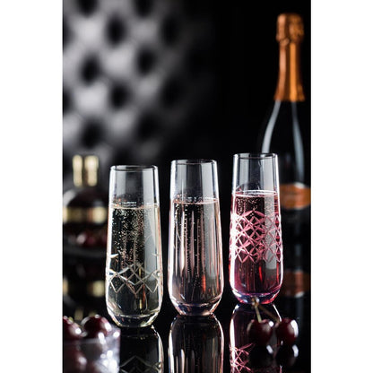 CZ060 Utopia Raffles Diamond Champagneglazen 300ml (6 stuks)