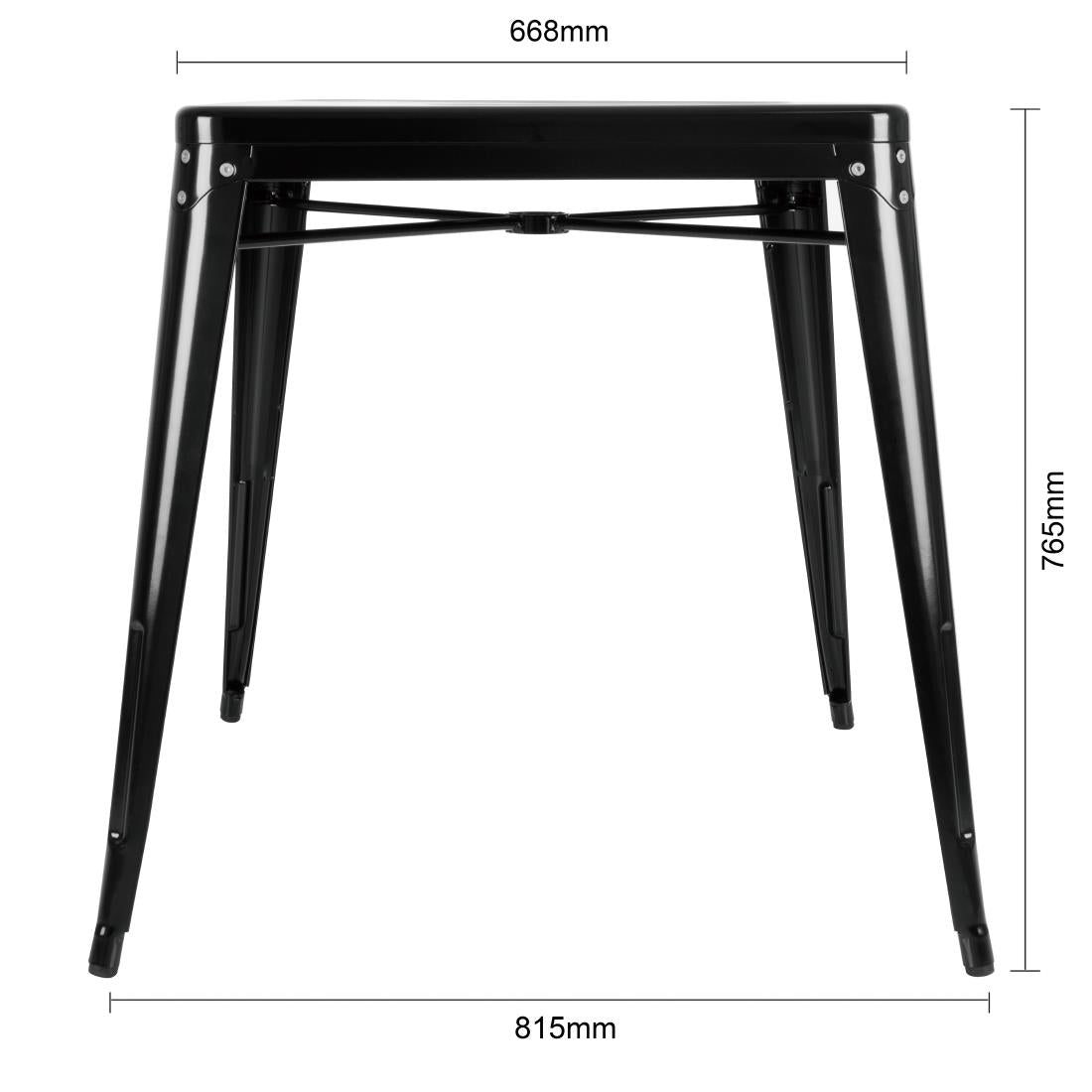 GC867 Bolero Bistro tafel vierkant 668mm zwart