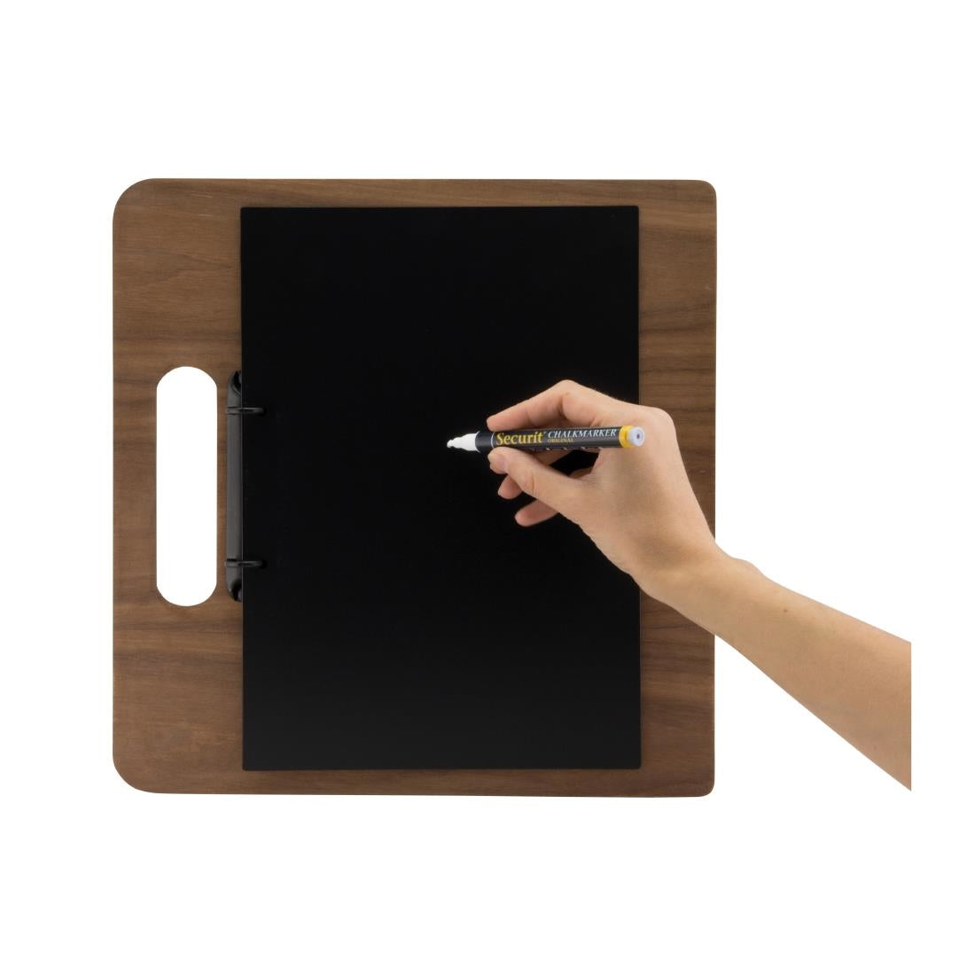 CU930 Securit Walnut range menukaart Snijplank met ringband
