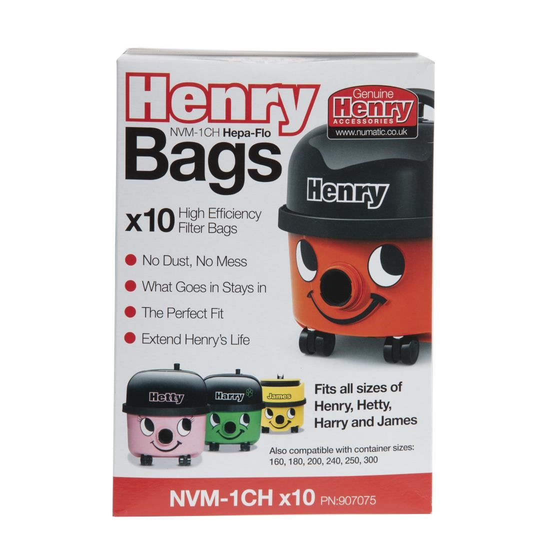 DW159 Numatic Henry stofzuigerzakken (10 stuks)