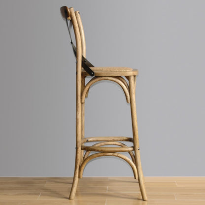 GG657 Bolero houten barkruk met gekruiste rugleuning naturel