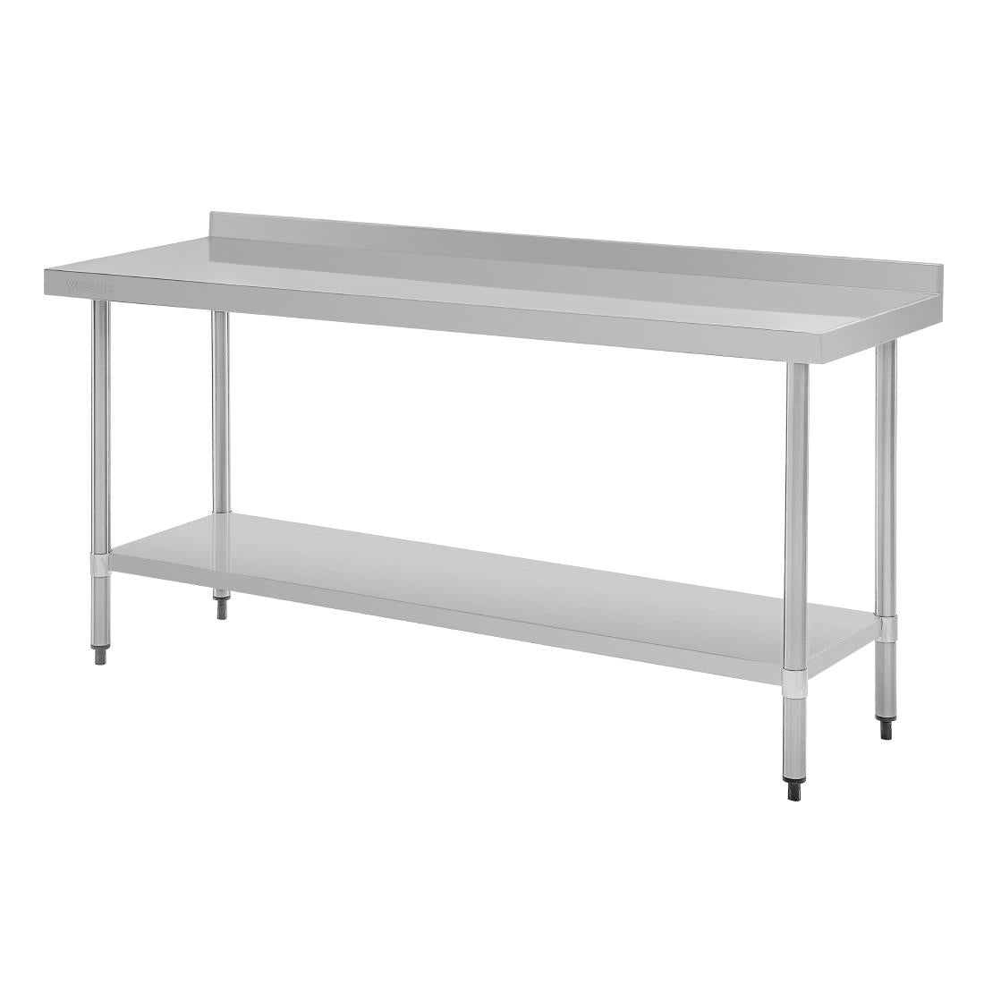 T383 Vogue RVS werktafel met achteropstand 90x180x60cm