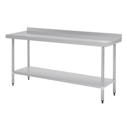 T383 Vogue RVS werktafel met achteropstand 90x180x60cm