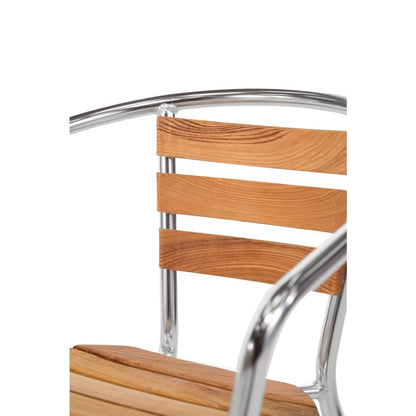 U421 Bolero aluminium en essenhouten stoelen met armleuning (4 stuks)