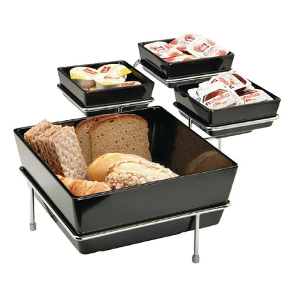 GF097 APS Float vierkante melamine kom zwart 19x19cm